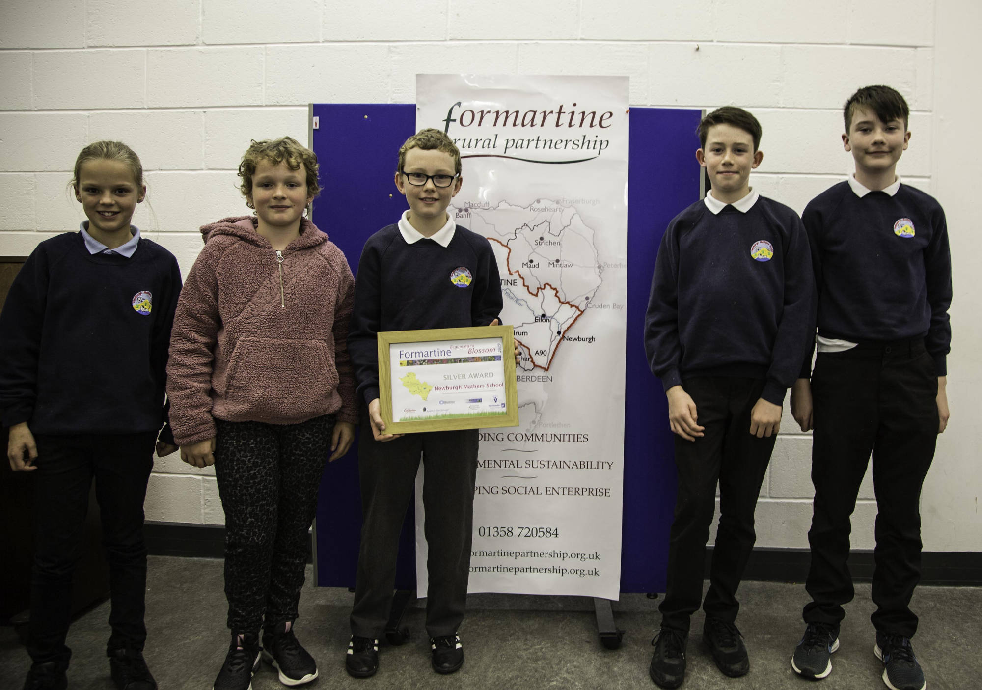 Silver award - Newburgh Mathers School receiving their award